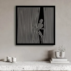 behind the curtain modern metal wall decor - kuch khaas