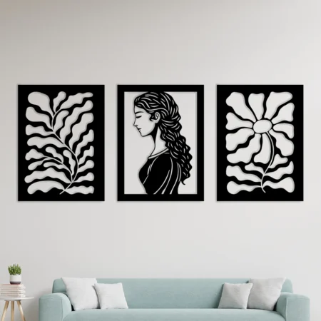 boho life metal wall decor for creative spaces 3 panels