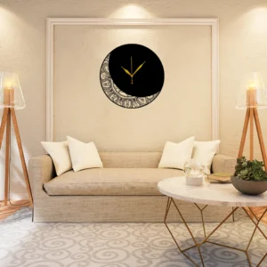 crescent wall clock kuch khaas metal wall decor home decor in pakistan