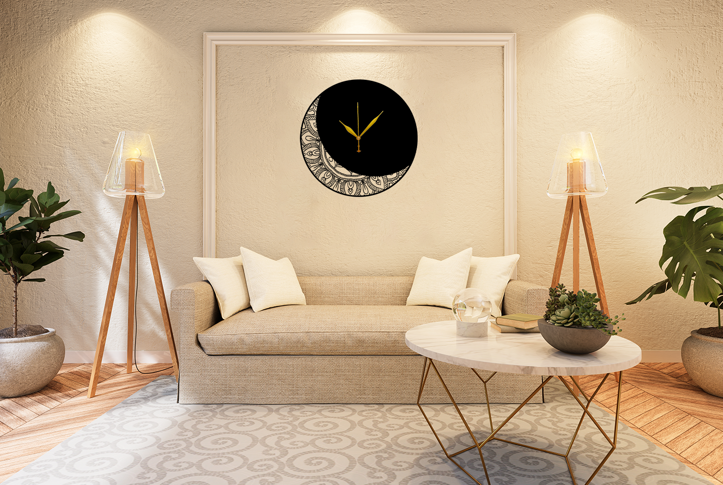 crescent wall clock kuch khaas metal wall decor home decor in pakistan