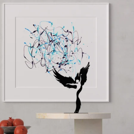 dancing phoenix metal table art