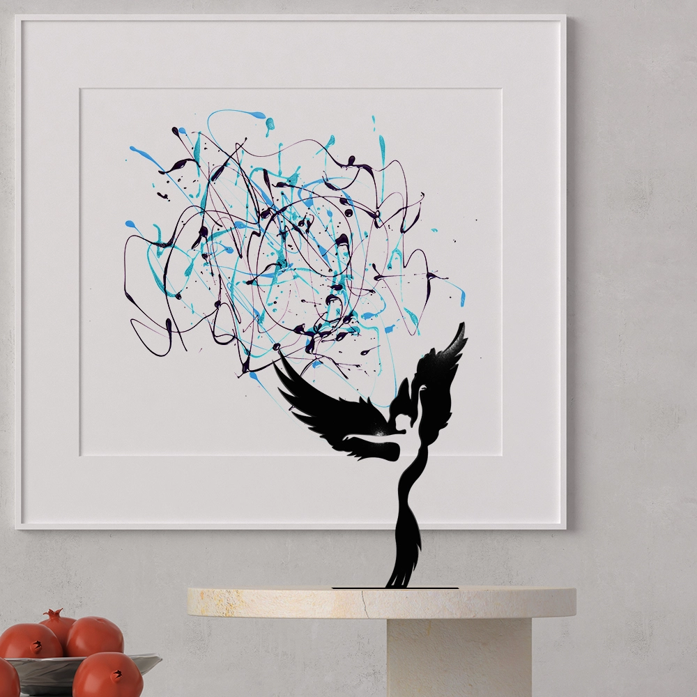 dancing phoenix metal table art