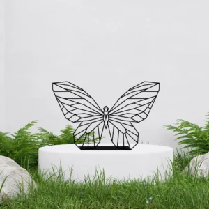 geometric butterfly abstract metal table art