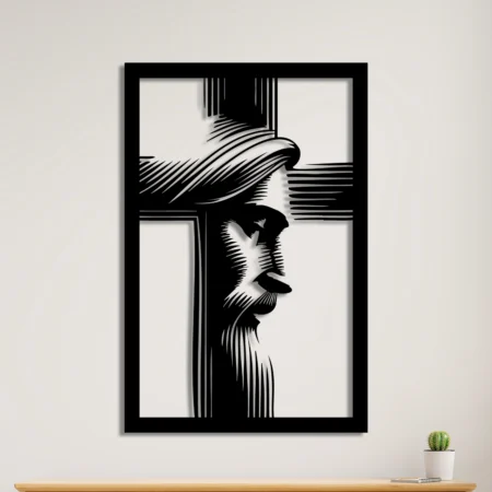 jesus cross of faith in metal