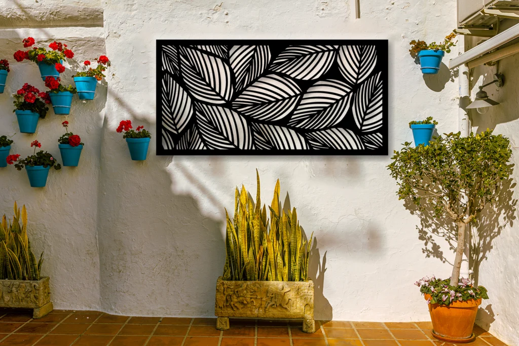 decorative leaves panel metal art decor - kuch khaas