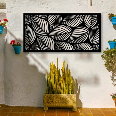 decorative leaves panel metal art decor - kuch khaas