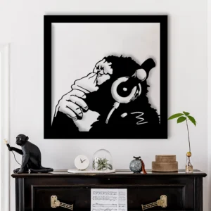 music monkey funky music metal wall art