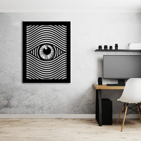 optic abstract geometric metal wall art