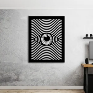 optic abstract geometric metal wall art