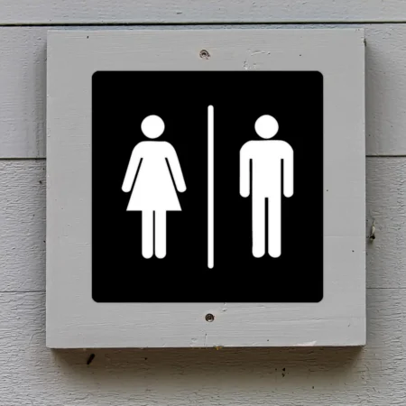 restroom sign metal signage