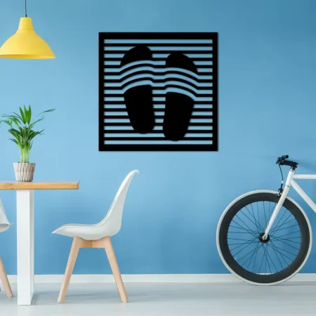 slippers metal wall art