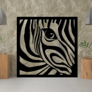 zebra wildlife inspired metal wall art