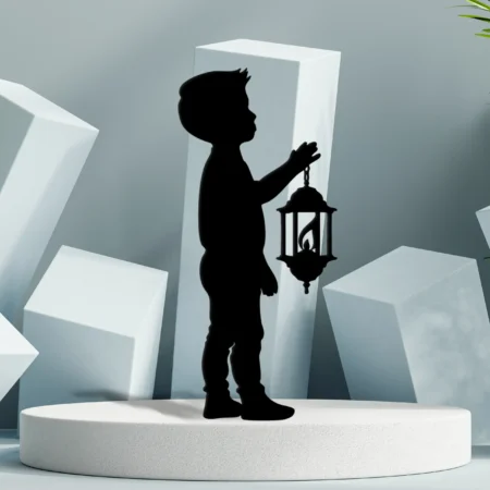 boy with light metal table art+