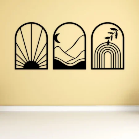 minimal boho metal decor panels