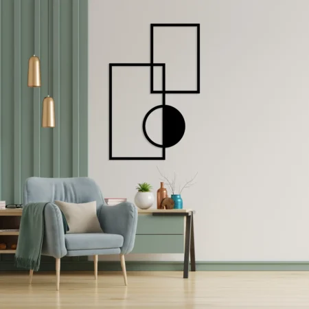 abstract shapes metal home decor