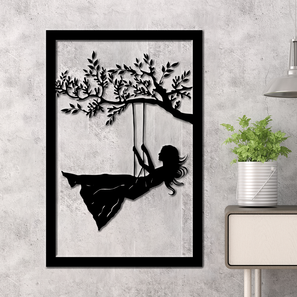 Girl on Swing - Kuch Khaas - Metal Wall Art - Metal Art Decor - Best Home Decor in Pakistan - Wall Art Pakistan