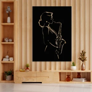Jazz Player, Jazz Player Metal Home Decor, Metal Wall Art