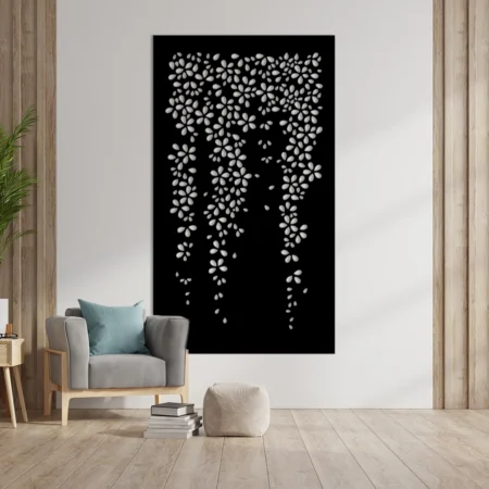Floral Panel Metal Wall Hanging, Metal Wall Art, Exclusive Metal Decor