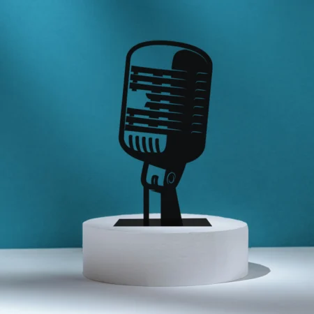 Vintage Mic Table Decor, Metal Wall Art, Metal Art Decor