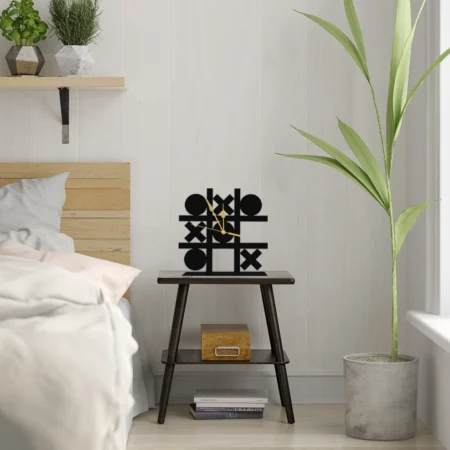 Tic Tac Toe, Metal Table Decor, Metal Table Clock, Metal Table Art