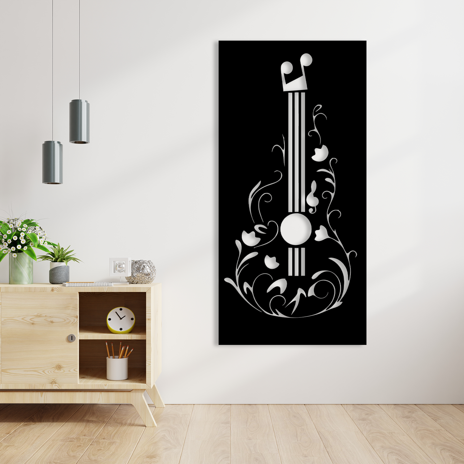 Melody in Bloom Metal Wall Art | Floral Musical Home Decor